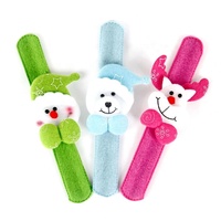 Bracelet lumineux circulaire de Noël pour enfants, motif dessin animé, à pression, en peluche, cadeau de Noël, décorations