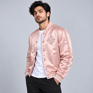 Chaqueta Varsity de Manga Larga con Cuello Alto para Hombre, de Lana y Lona para Invierno, Venta al Por Mayor a Bajo Precio, Fabricantes con OEM - Product Image 4