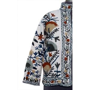 Handmade Suzani TNT Cotton <b>Quilted</b> Regular <b>Jacket</b> Embroidered Floral Winter/Spring/Autumn Travel Festival Style Outerwear - Product Image 2