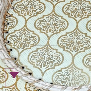 Plateau en rotin à motif personnalisé de haute qualité avec plateau de service en acrylique en bois imprimé en émail nacré pour la décoration de la maison pour le Ramadan - Product Image 4