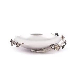 Best Seller Serving <b>Bowl</b> Stainless Steel Silver Deep Basin Dark Branch Stand Event <b>Punch</b> Serving <b>Bowl</b> - Product Image 2