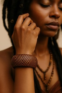 Premium Quality Belladec Acacia Wood <b>Bangles</b> for Women Girls Trendy Indo Western Style Special Wood <b>Charms</b> Long Life Coating - Product Image 6