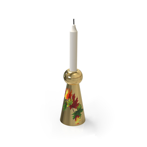 Hexagonal Golden <b>Brass</b> <b>Candlestick</b> <b>Holder</b> with Peacock Feather Design for Home Decoration - Product Image 4