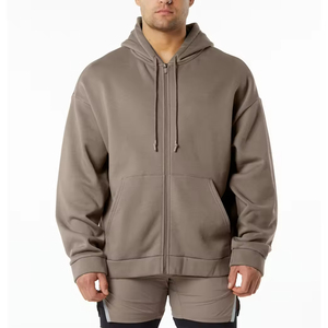 Sudadera con capucha personalizada para hombre, con cremallera, de algodón grueso, corte regular, con logo digital frontal, estilo hip hop, para invierno, venta al por mayor - Product Image 5