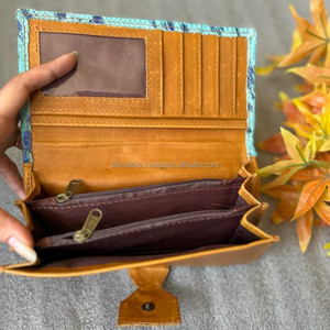 Cartera de mano de cuero de piel metálica, funda de teléfono de piel de vaca, monedero de varias tarjetas, gran oferta para mujer, usos múltiples - Product Image 6