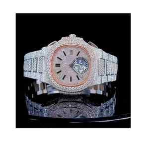 Relojes Mecánicos Automáticos de Lujo con Incrustaciones de Diamantes de Imitación Estilo Hip Hop, Reloj de Moissanita VVS Blanco, Joyería Hip Hop de Última Tendencia - Product Image 1