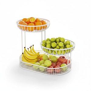 Cesta de Almacenamiento de Frutas y Verduras de Metal de 3 Niveles, Organizador de Cocina, Estante para Frutas y Verduras, Cesta de Almacenamiento de Productos para Encimera, Ahorra Espacio - Product Image 3