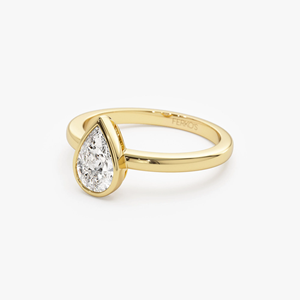 แหวนหมั้นเพชรทรงลูกแพร์ทองคำเหลือง 1.25 กะรัต สำหรับผู้หญิง สไตล์คลาสสิก เครื่องประดับหินธรรมชาติ - Product Image 5