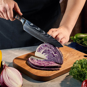 Multi Purpose Damascus Steel <b>Kitchen</b> Knife Set With Comfortable Grip And Durable Construction For <b>Kitchen</b> Work - Product Image 3