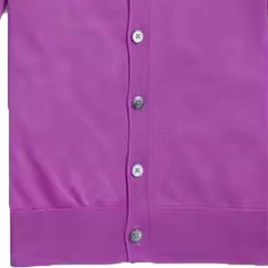 Cárdigan de punto acanalado con cuello en V para mujer, manga larga, botones frontales, suéter suave informal, top ajustado, ropa de moda al por mayor - Product Image 6