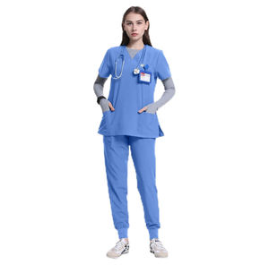 Conjunto de Uniformes Médicos de Estilo Moderno, Unisex, para Doctor, Enfermera, Hospital, Quirófano, Pantalones Jogger, Top, Logotipo Personalizado, Alta Calidad - Product Image 4