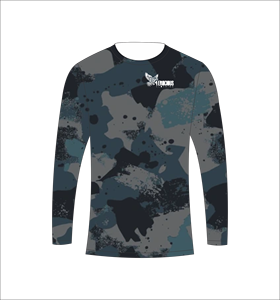 เสื้อตกปลาแห้งเร็วลายพรางสีน้ำเงินเข้มแขนยาวแบบซับลิเมชั่น - Product Image 5