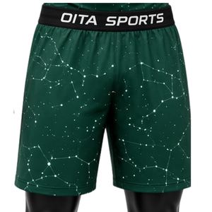 Dark Green White <b>Men</b> Compression <b>Shirt</b> and Shorts Set Breathable Quick Dry Stretch Fitness Gym Training Running Workout Athletic - Product Image 5