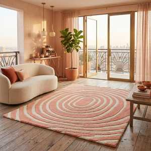 Modern Striped Rectangle Area Rug Tufted Medium Pile Non-Slip Living Room <b>Carpet</b> Wool Acrylic Material - Product Image 3