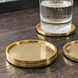 Luxury <b>Table</b> Metal Coasters Set Premium Drink <b>Protectors</b> for Fine Restaurant Hotel Bar Coffee <b>Table</b> Home - Product Image 3