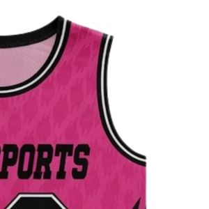 Maillot de lacrosse unisexe rose et noir en polyester léger, vêtement de sport athlétique, uniforme d'équipe, vêtements de performance - Product Image 5
