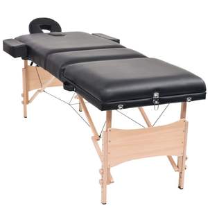 Table de massage pliante noire à 3 zones, épaisseur 3,9 pouces - Product Image 3