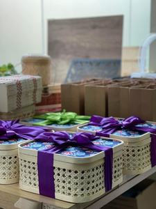 Handmade Natural Rattan <b>Gift</b> Basket with Handle | Eco-Friendly Corporate <b>Gift</b> Packaging for Wine, Fruit and <b>Sweets</b> - Product Image 2