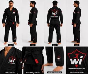 ชุดคิโมโน BJJ สีดำ ผ้าฝ้าย 100% ทนทาน ทรงปกติ สำหรับผู้ชาย ชุดฝึกศิลปะการต่อสู้ - Product Image 3
