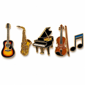 Épingles personnalisées en forme de notes de musique avec placage or ou argent pour les programmes de musique scolaire, les récitals et les cadeaux de reconnaissance - Product Image 4