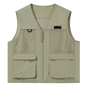 Gilet de travail extérieur détachable en maille multi-poches pour photographe et pêcheur, taille personnalisable - Product Image 1