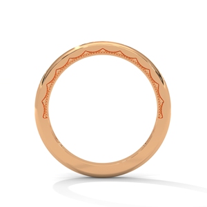 แหวนแต่งงานโรสโกลด์ประดับมอสซาไนต์ทรงกลมแบบหนามเตยสำหรับผู้หญิง - Product Image 3