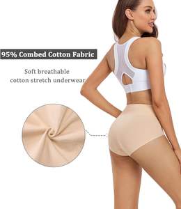 Ropa Interior Femenina de Cintura Alta de Buena Calidad, Suave al Tacto, Algodón Elástico, Transpirable, Soporte Delicado, Cobertura Total, Uso Diario, Suave - Product Image 5
