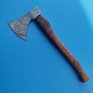 Hache en acier Damas de haute qualité, design traditionnel, outil de survie robuste pour l'extérieur, manche en bois fait main, tête d'hache - Product Image 2
