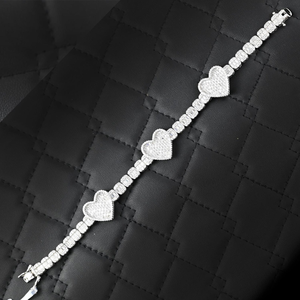 AMBER JEWELS Bracelet de luxe en or massif 18 carats, style tennis croisé, avec pierre naturelle taille radiant, style Hip-Hop unisexe - Product Image 3