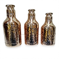Bouteille d'eau pliable en cuivre martelé écologique avec infuseur à thé, revêtement anti-corrosion, compatible eau bouillante