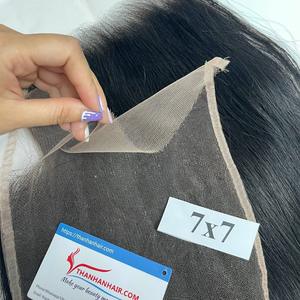 Produit de la meilleure qualité Fermeture dentelle de cheveux humains vietnamiens bruts Taille personnalisée Sans enchevêtrement Sans perte Aspect naturel - Product Image 1