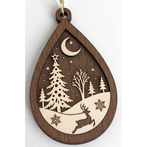 Adorno Navideño de Madera con Forma de Reno Rudolph, Decoración Artesanal Redonda de Estilo Tradicional - Product Image 5