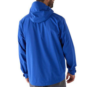 Premium Men's Hooded <b>Windbreaker</b> Long Jackets Solid <b>Black</b> Waterproof Fabric Elastic Cuffs Zipper Closure Windproof Long Coats - Product Image 2