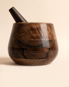 Strong Wooden Mortar And Pestle <b>Grinder</b> For Crushing Dry Spices <b>Herbs</b> Seeds And Preparing Natural Remedies - Product Image 6