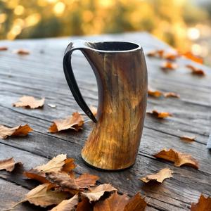 Mug à boire artisanal en corne de buffle, écologique, forme naturelle, poli, durable, décoration rustique pour la maison, artisanat, ange, amour, animal - Product Image 2
