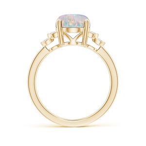 Bague de fiançailles en or pur 14 carats avec opale éthiopienne naturelle taille ovale et diamants ronds, vente en gros, haute qualité, OEM - Product Image 4