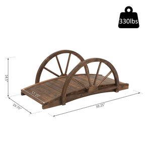 Ponte da Giardino in Legno da 1 Metro (3,3ft) con Base ad Arco per Paesaggistica e Pavimentazione - Product Image 3