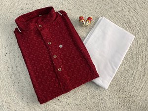Hot Selling Wedding Party Casual Wear Rayon Design Volvo Mens Traditional Kurta Pajama <b>Set</b> - Product Image 4