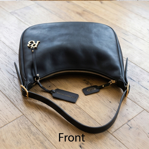 Sac Hobo en Cuir OEM Noir à Bandoulière Unique avec Fermeture Éclair, Style Minimaliste, Utilisation Quotidienne Toutes Saisons - Product Image 1