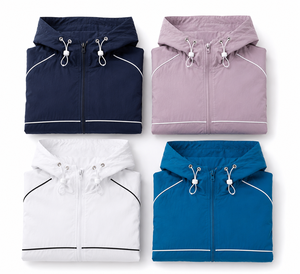 Veste de printemps légère imperméable et coupe-vent pour homme, avec capuche, fermeture éclair frontale, impression délavée du logo, décontractée et idéale pour l'extérieur - Product Image 4
