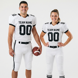 Uniforme de football américain personnalisé, sublimé, respirant, protection UV, vêtements de sport unisexes pour équipe, ensemble de maillots et pantalons d'entraînement de football - Product Image 1