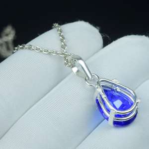 Pendentif en Tanzanite véritable, collier en argent sterling 925, cadeau d'anniversaire, bijoux tendance - Product Image 3