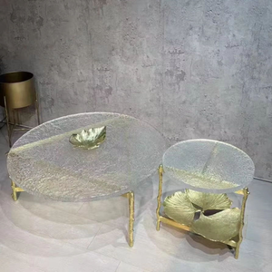 Mesa de Té de Acero Inoxidable, Mesa de Centro Moderna con Tapa de Vidrio Transparente de Lujo - Product Image 4