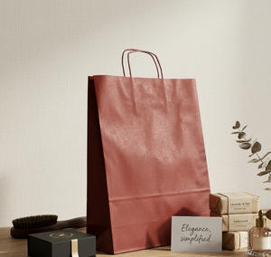Handmade Luxury Brown Kraft Paper Eco-Friendly Customizable Carry <b>Bag</b> with Durable Twisted Handle Grocery Shopping <b>Bags</b> - Product Image 3