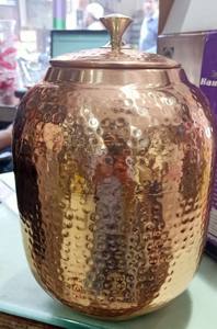 Carafe à eau en cuivre élégante et durable, gobelet à boire directement, écologique avec couvercle et poignée intégrée pour adultes, usage quotidien en extérieur - Product Image 5