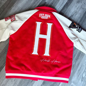 Chaqueta Varsity Estilo Americano Personalizada, Bordado 3D en Chenille, Diseño OEM, Chaqueta Letterman de Cuero Vacuno y Lana, Tallas Grandes, Ropa de Invierno - Product Image 5