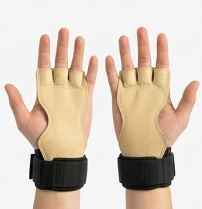 Guantes de cuero para ejercicios de dedos, soporte de muñeca ajustable para entrenamiento, agarres de cuero para fitness, agarre de cuero para dominadas, unisex - Product Image 5