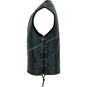 Gilets en cuir de motard authentiques, style décontracté, design unique, dernière collection, vente en gros - Product Image 4