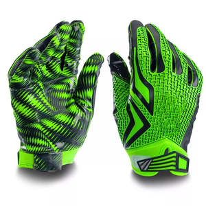Guantes de Receptor de Fútbol Americano, de Látex, Transpirables, Impermeables, con Pantalla Táctil, Talla Grande, Palma Adhesiva, Negro y Verde - Product Image 1