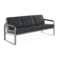 Canapé de réception de bureau modulaire personnalisable, durable, moderne, trois places, en cuir véritable, écologique, pour espaces commerciaux et scolaires